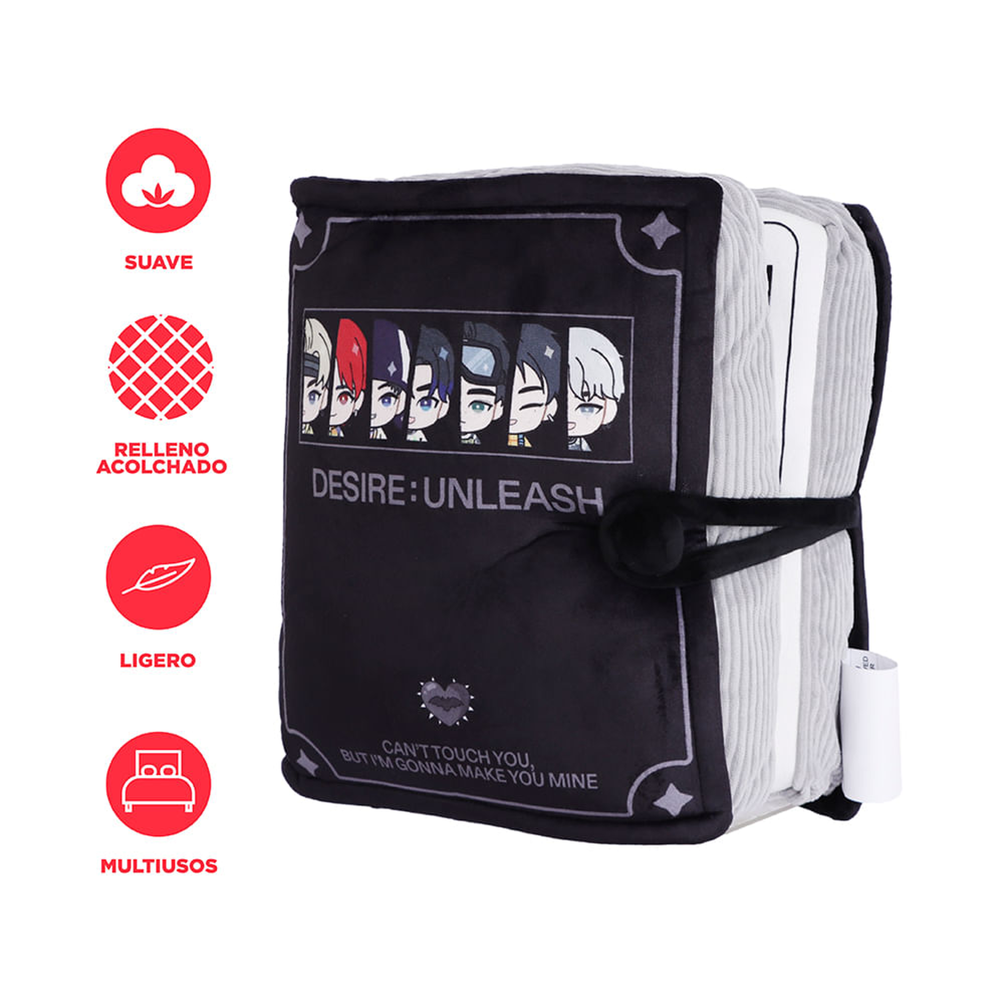 ENHYPEN x MINISO book pillow padded side profile detail