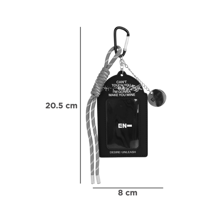 ENHYPEN x MINISO Card Holder Keychain official dimensions detail