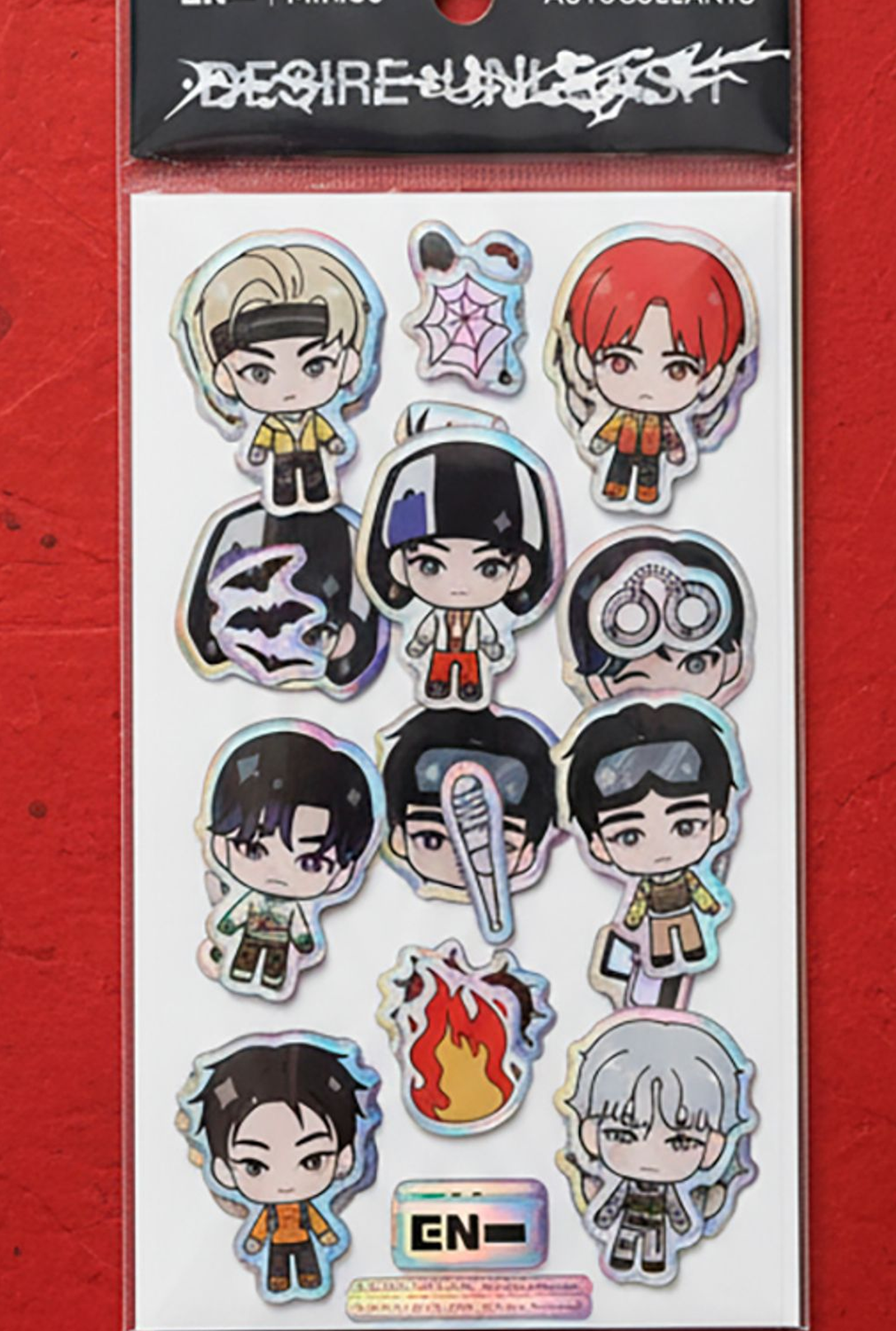 ENHYPEN x MINISO character sticker pack, first sheet official detail