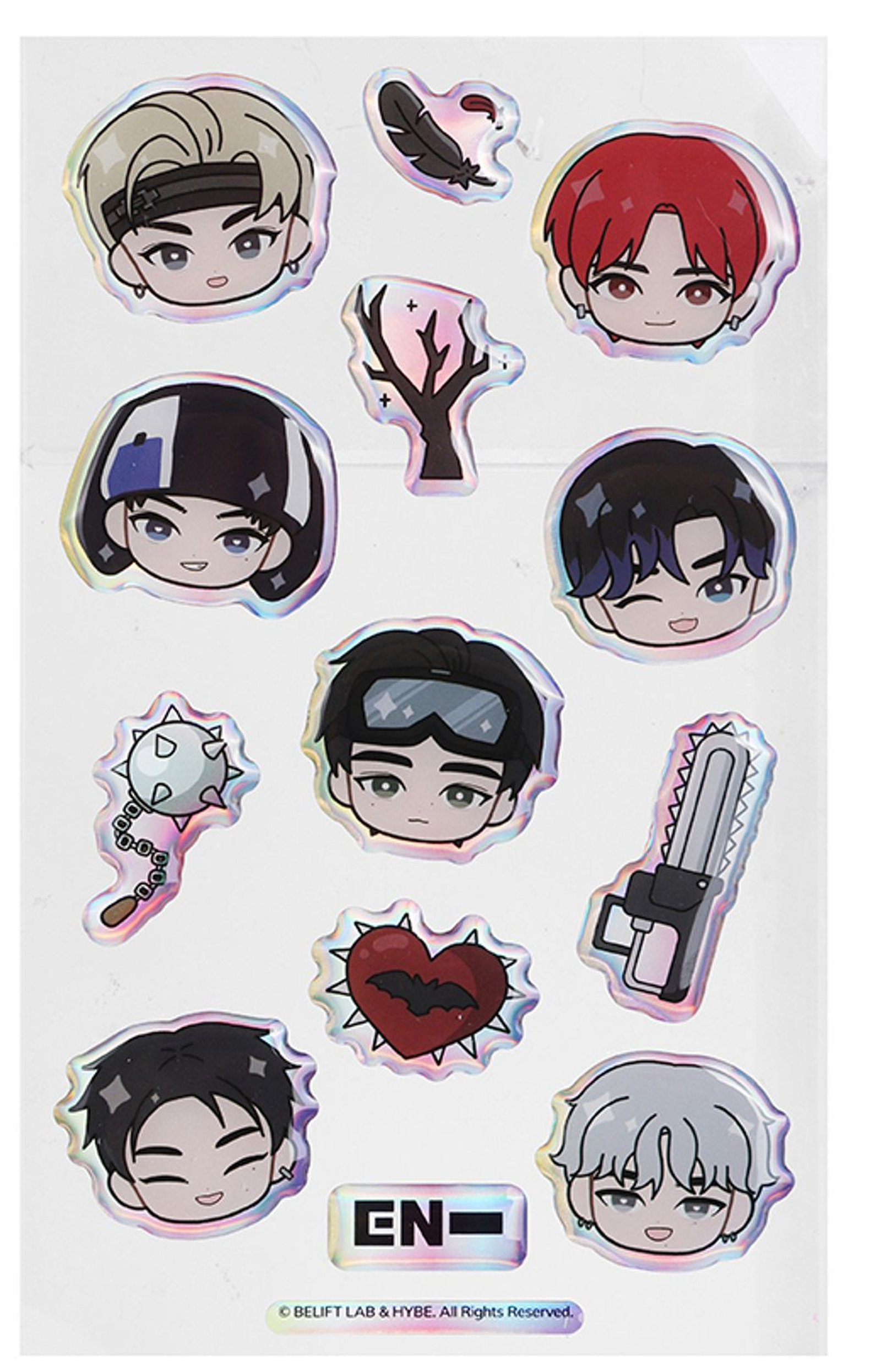ENHYPEN x MINISO character sticker pack, second sheet official detail