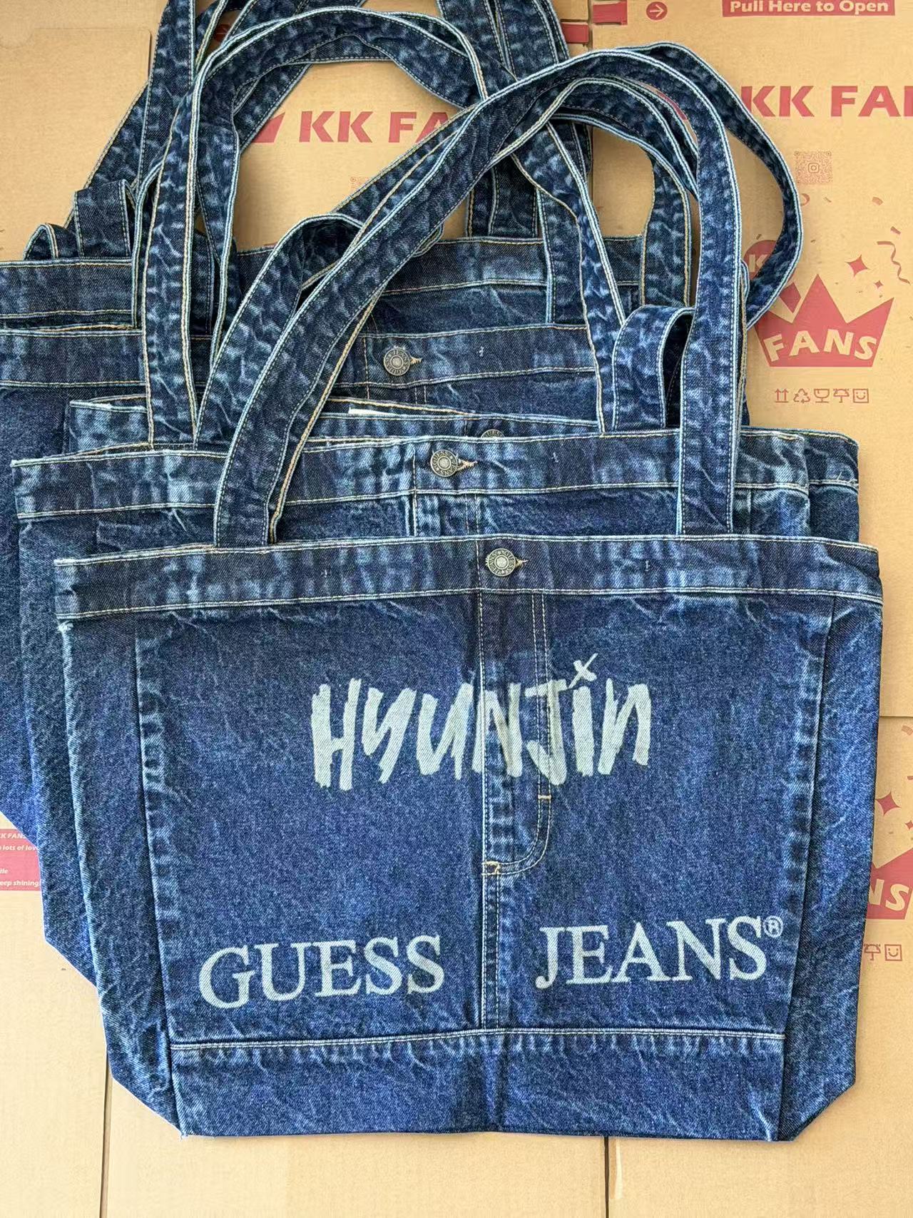 Hyunjin Guess Tote Bag – Stray Kids Hyunjin Denim Bag | KK Fans 