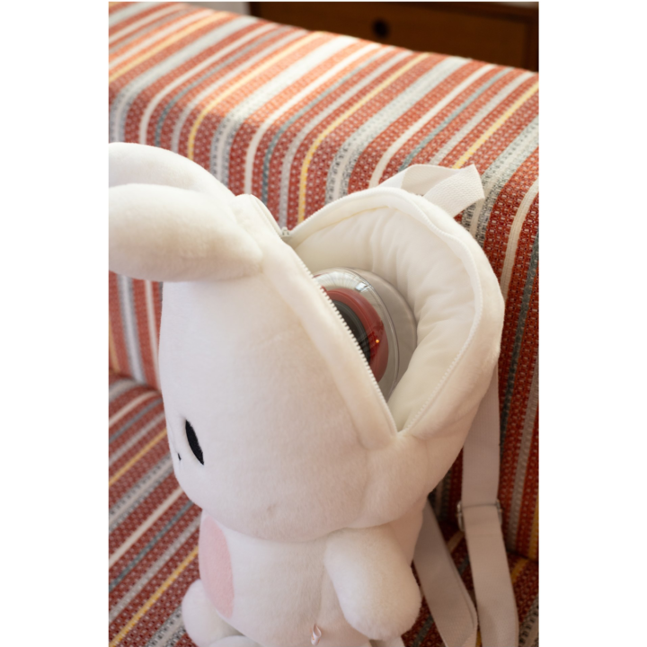 Official back zipper detail view of a SKZOO Plush Backpack from Stray Kids 6th Fan Meeting.