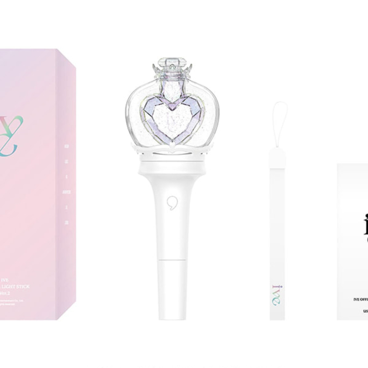 IVE Official Light Stick Ver.2 package contents with strap and user manual
