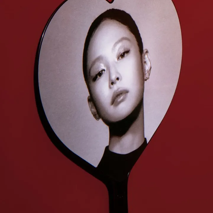 JENNIE x MINISO Heart Image Picket official black and white portrait detail