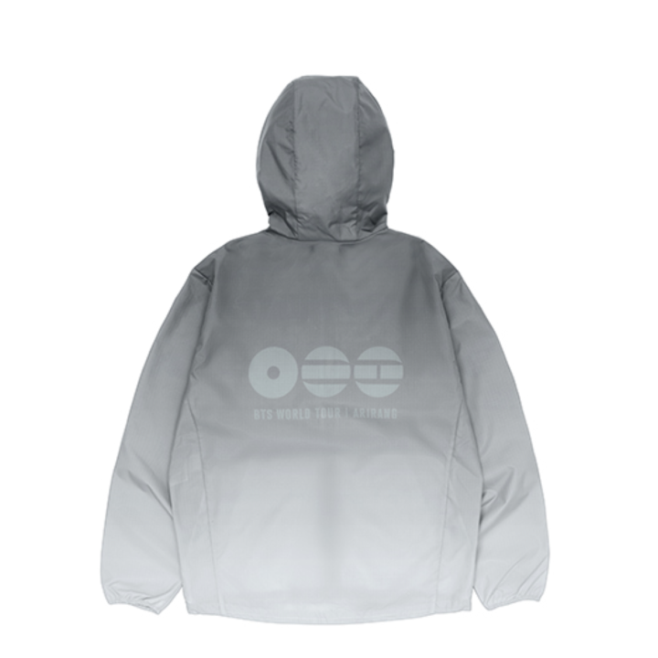 BTS ARIRANG Wind Jacket Gray - official back view