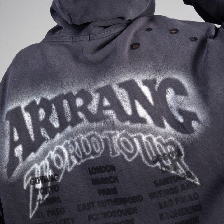 BTS ARIRANG Zip-up Hoodie Charcoal - official back detail