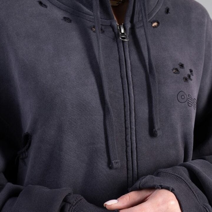 BTS ARIRANG Zip-up Hoodie Charcoal - official front detail