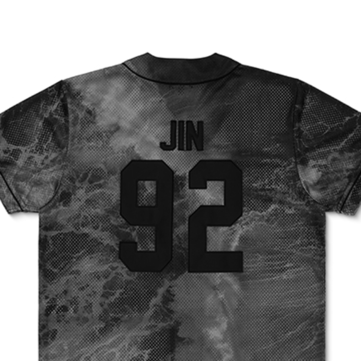 BTS World Tour ARIRANG S/S Jersey Jin 92 - official back name and number detail