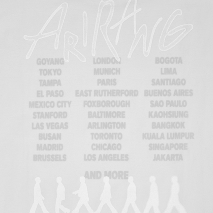 BTS WORLD TOUR ARIRANG S/S Tour T-Shirt Gray - official back city print detail