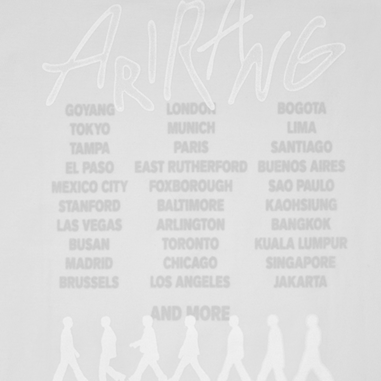 BTS WORLD TOUR ARIRANG S/S Tour T-Shirt Gray - official back city print detail