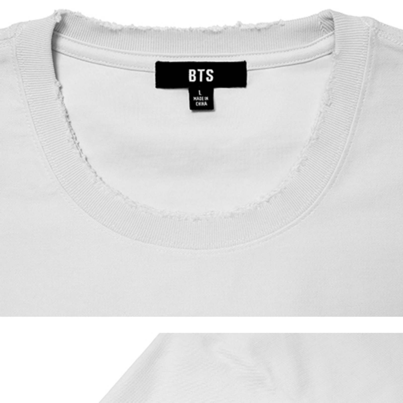 BTS WORLD TOUR ARIRANG S/S Tour T-Shirt Gray - official collar label detail