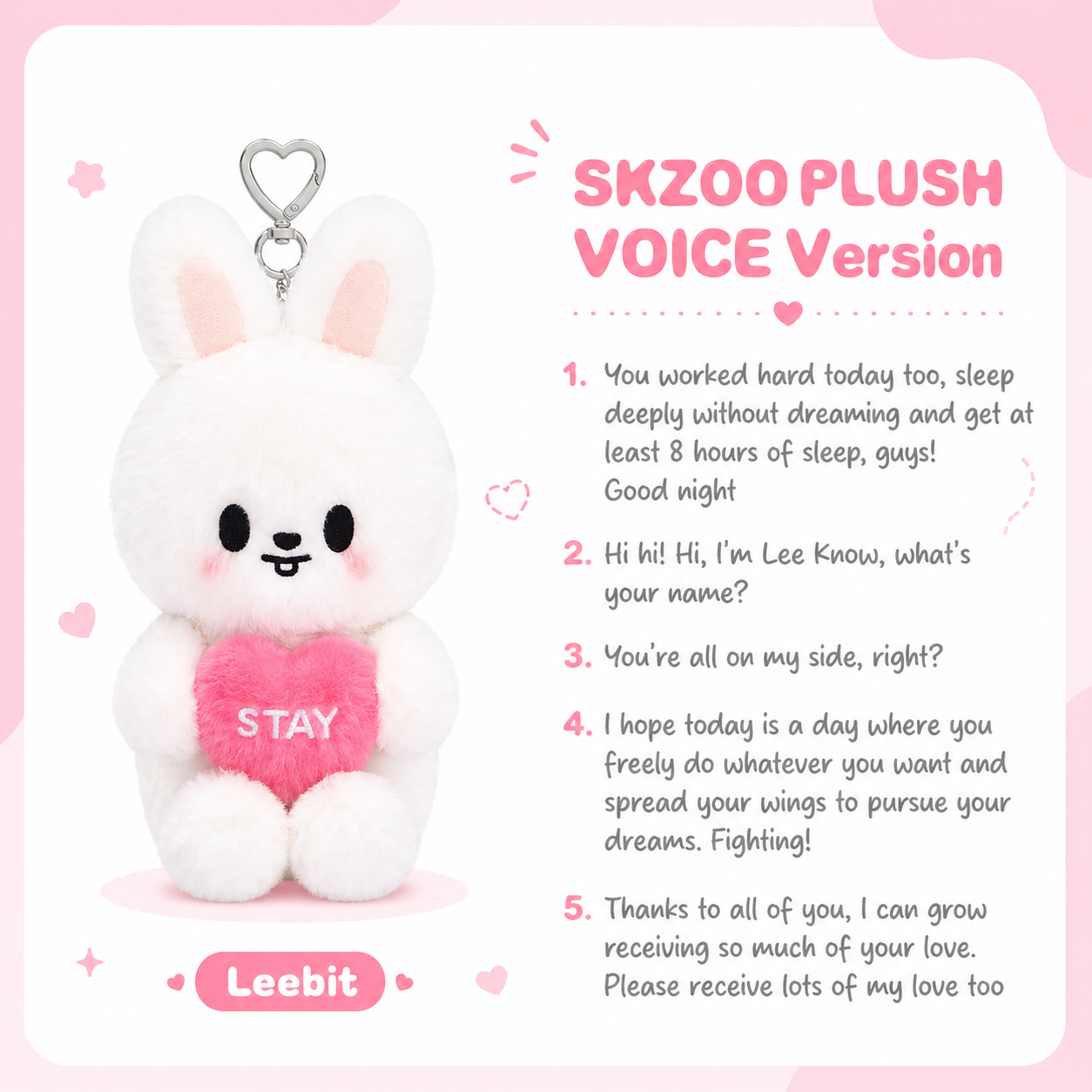 SKZOO Plush Voice Ver. - Stray Kids 6th Fan Meeting Merch | KK Fans