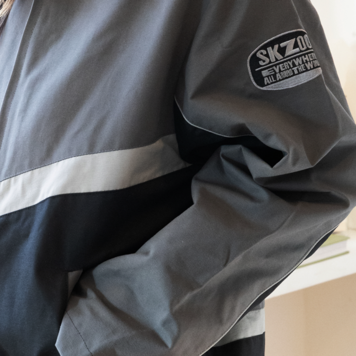 SKZOO EAATW Racing Jacket Seoul Ver. official worn front detail