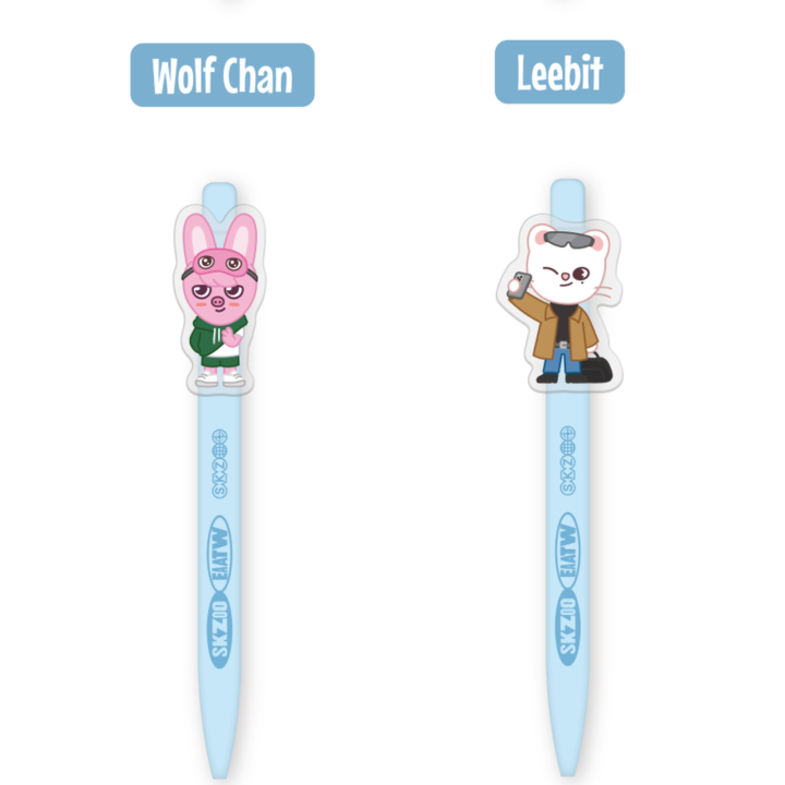 SKZOO Acrylic Gel Pen Seoul Ver. Wolf Chan and Leebit official detail