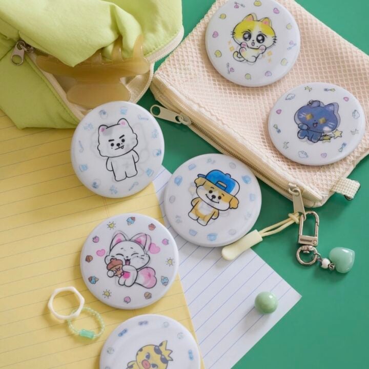 Alternative view of [PREORDER] Enhypen Lenticular Can Badge - Enchin Enhypen Character Pop Up