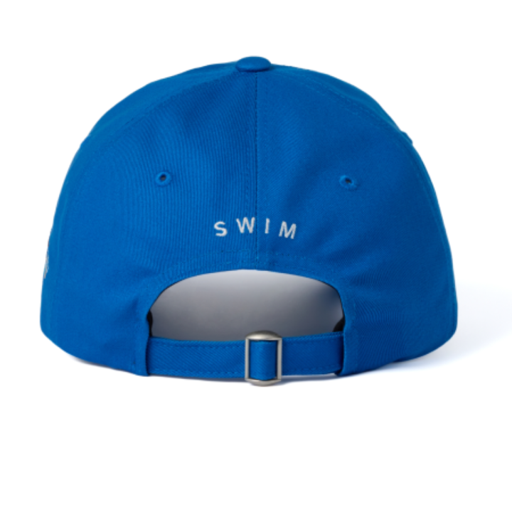 BTS SWIM Ball Cap (BLUE) official back view with adjustable strap and SWIM detail