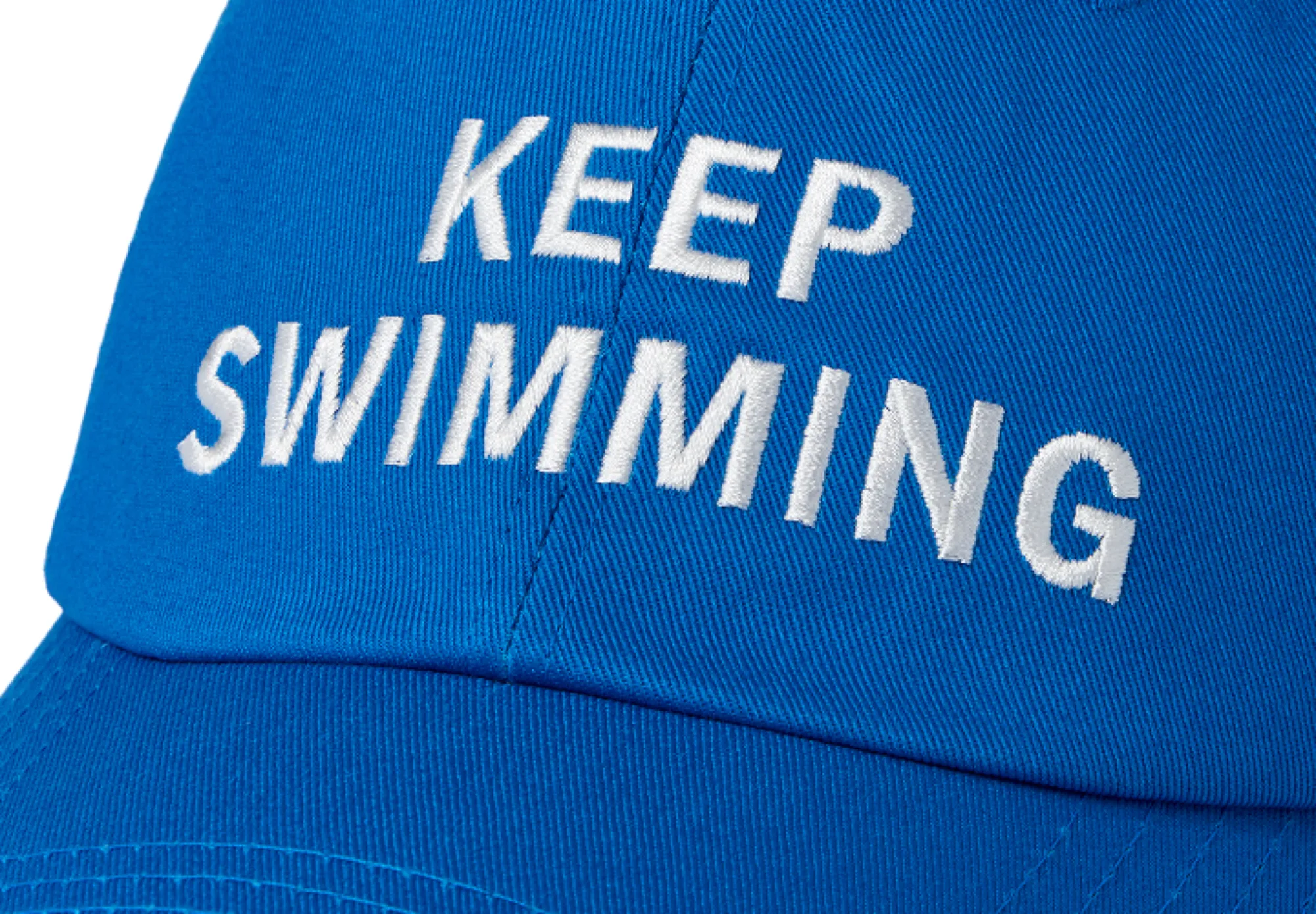 BTS SWIM Ball Cap (BLUE) official Keep Swimming embroidery detail