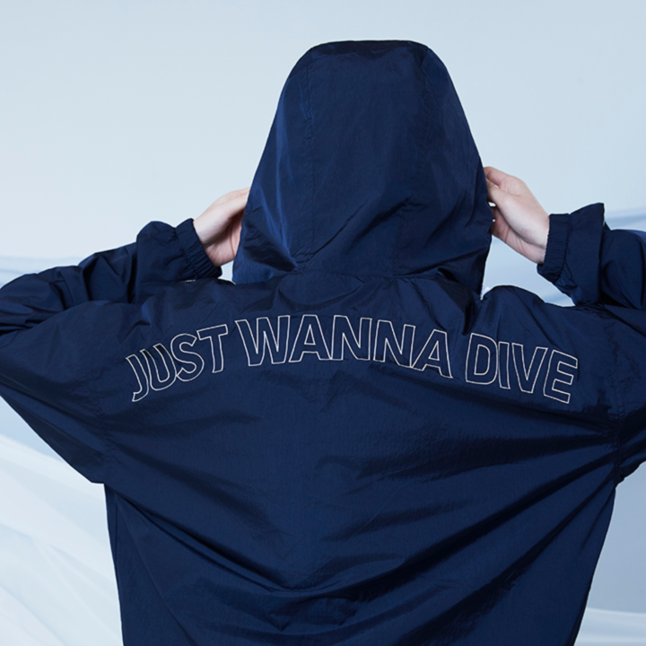 BTS SWIM Wind Jacket (DIVE) official Just Wanna Dive back graphic detail