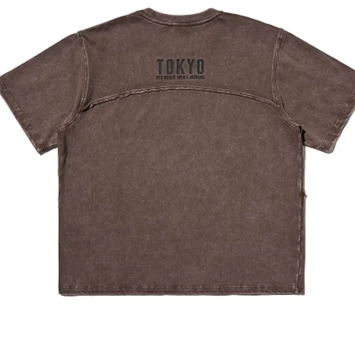 BTS ARIRANG Japan Concert Tokyo brown T-shirt official rear view with Tokyo back print