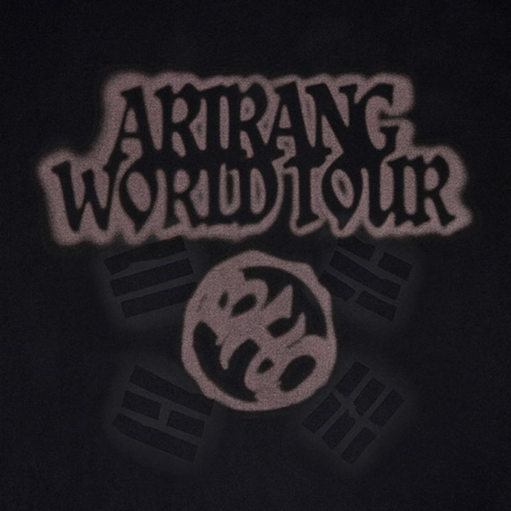 BTS ARIRANG Japan Concert black tour T-shirt official front ARIRANG World Tour logo detail