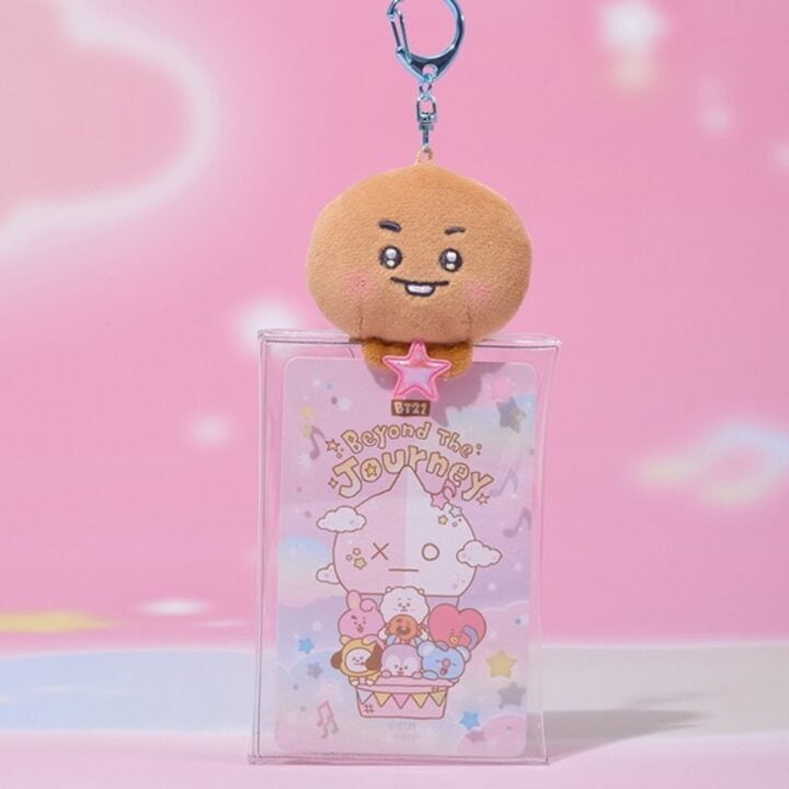 BT21 Beyond the Journey Clear Plush Pouch Keyring - SHOOKY (Suga)