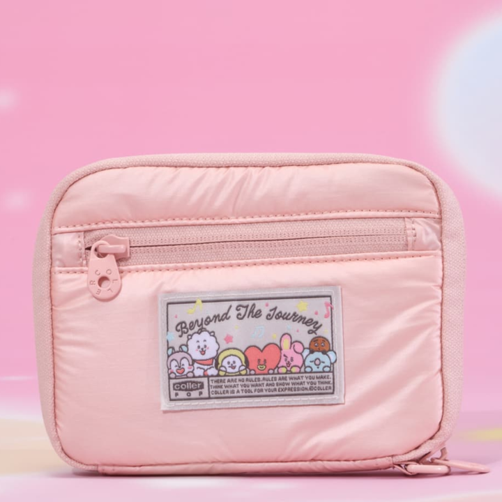 BT21 Beyond the Journey Storage Bag official back view with zipper pocket