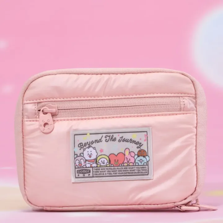 BT21 Beyond the Journey Storage Bag official back view with zipper pocket