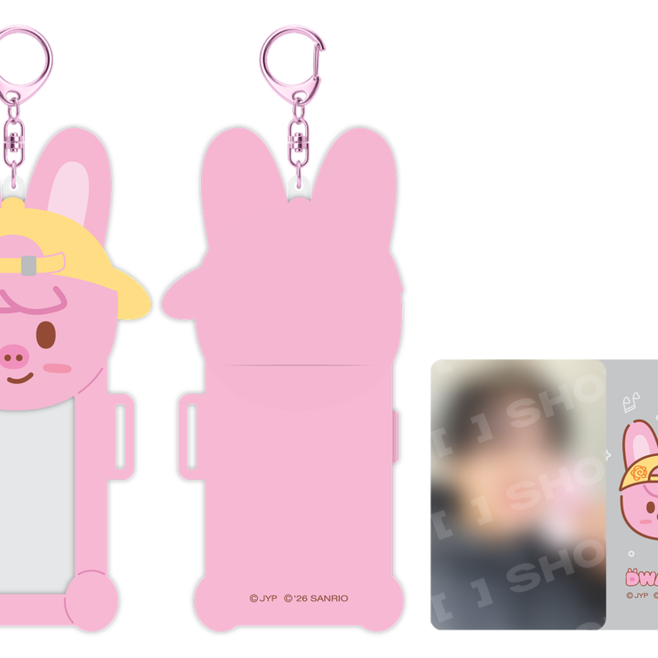 Stray Kids SKZOO x Sanrio Connecting Photocard Holder Dwaekki official front back and included photocard view