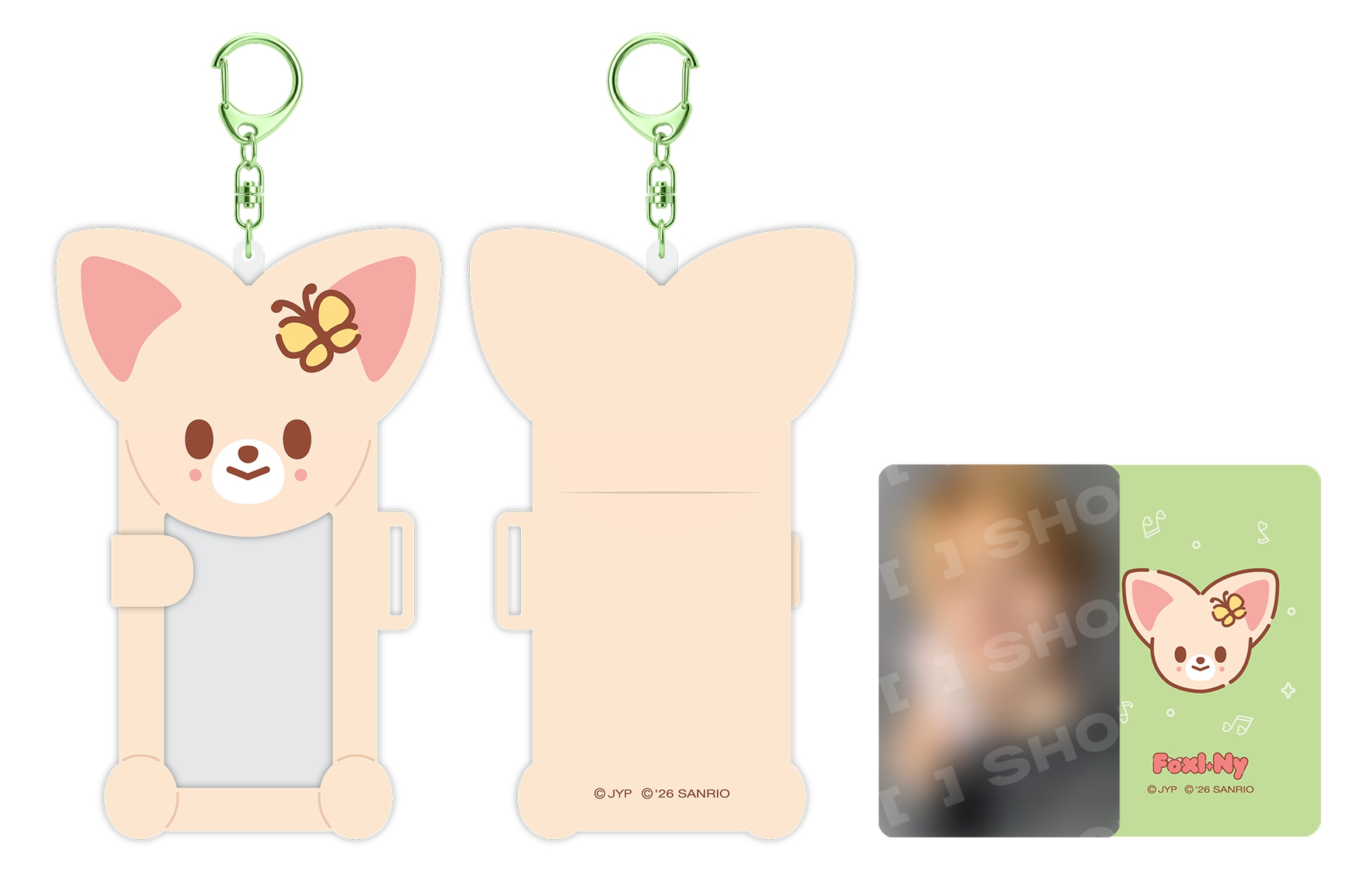 Stray Kids SKZOO x Sanrio Connecting Photocard Holder FoxI.Ny official front back and included photocard view