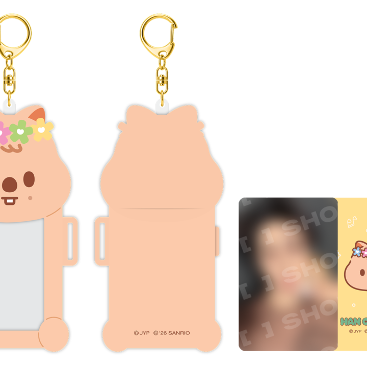 Stray Kids SKZOO x Sanrio Connecting Photocard Holder Han Quokka official front back and included photocard view