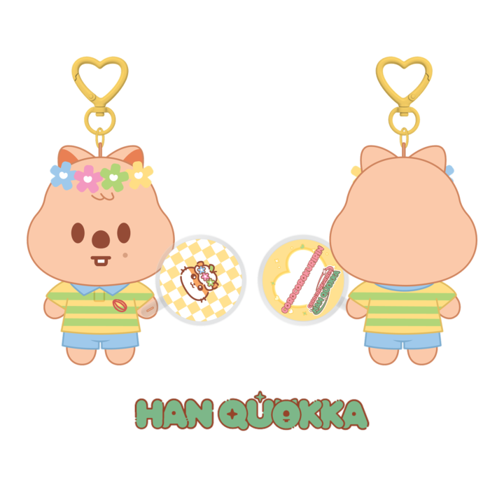 Stray Kids SKZOO x Sanrio 10cm Plush Mini Picket Han Quokka official front and back product view