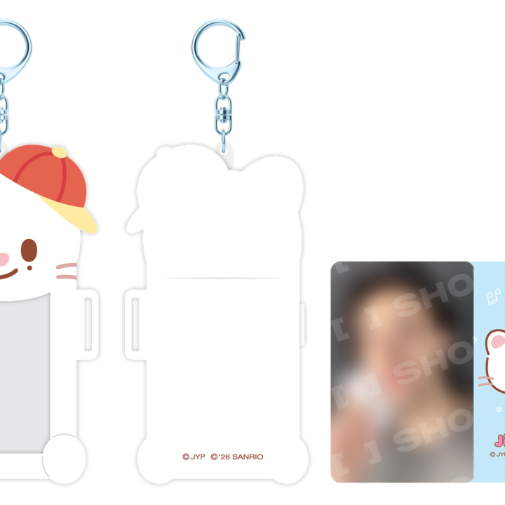 Stray Kids SKZOO x Sanrio Connecting Photocard Holder Jiniret official front back and included photocard view