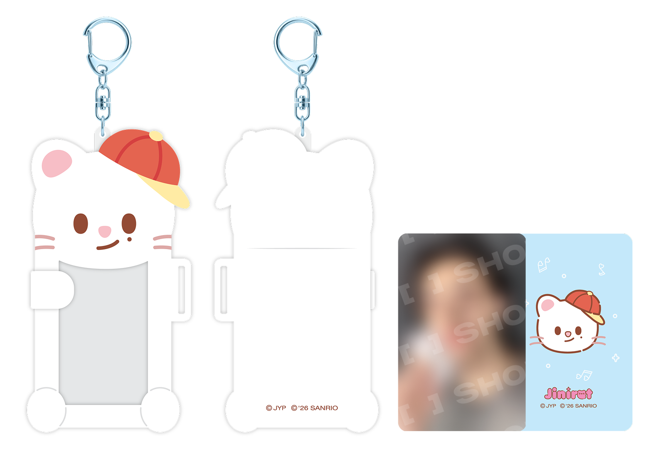 Stray Kids SKZOO x Sanrio Connecting Photocard Holder Jiniret official front back and included photocard view