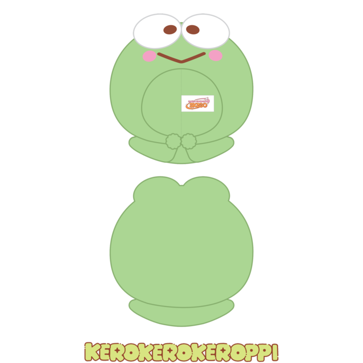 Stray Kids SKZOO x Sanrio 10cm plush outfit Kerokerokeroppi official front and back product view