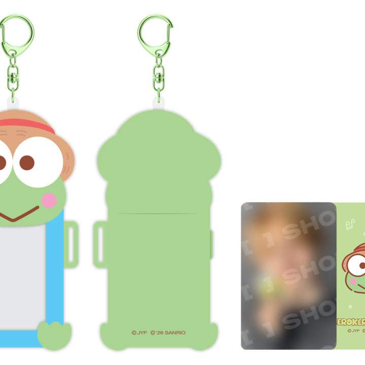 Stray Kids SKZOO x Sanrio Connecting Photocard Holder Kerokerokeroppi official front back and included photocard view