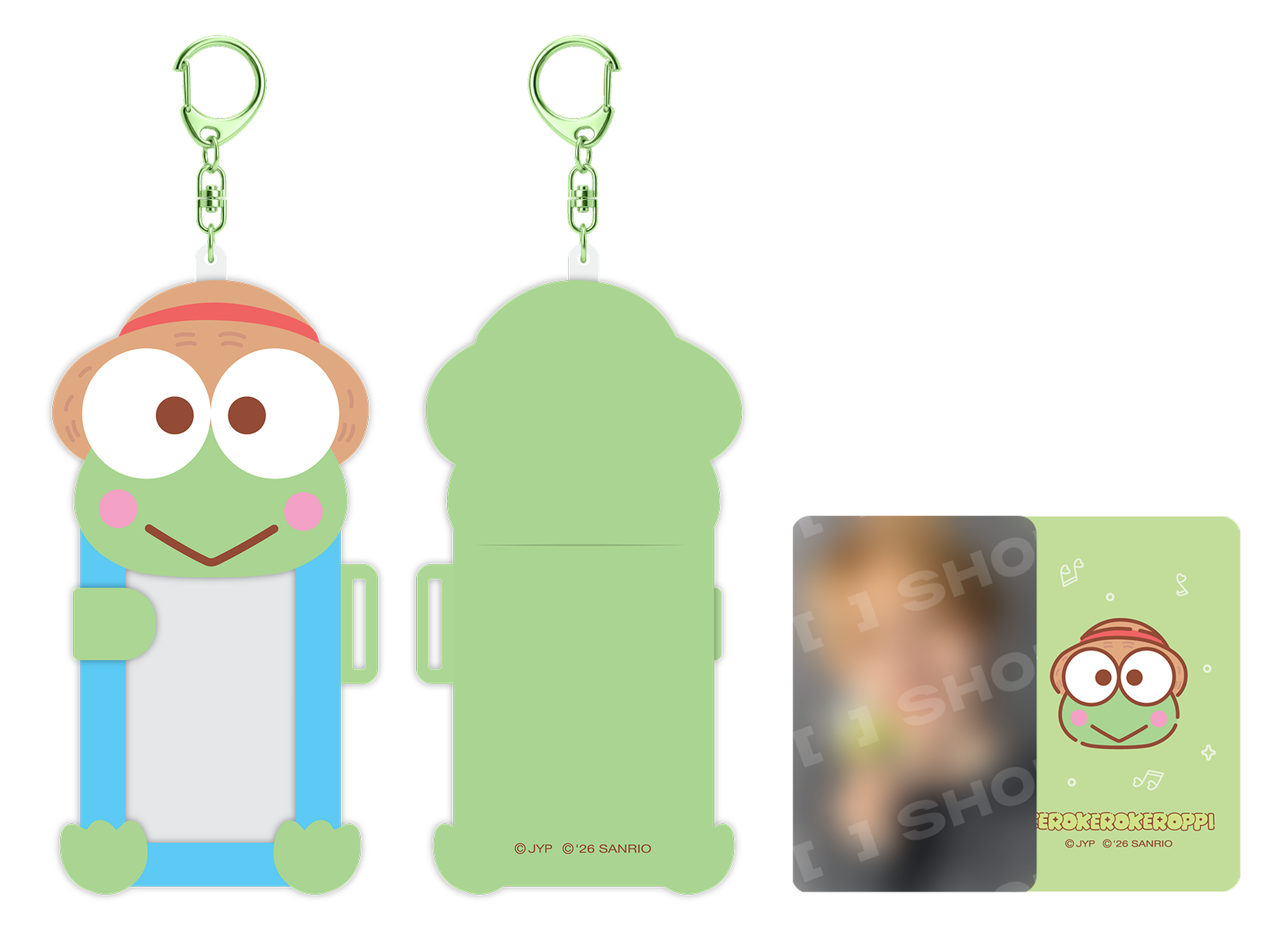 Stray Kids SKZOO x Sanrio Connecting Photocard Holder Kerokerokeroppi official front back and included photocard view