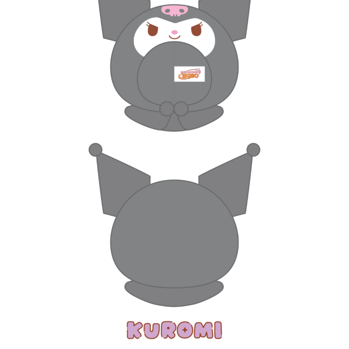 Stray Kids SKZOO x Sanrio 10cm plush outfit Kuromi official front and back product view