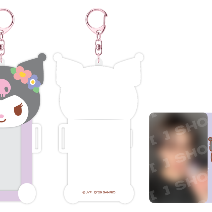 Stray Kids SKZOO x Sanrio Connecting Photocard Holder Kuromi official front back and included photocard view