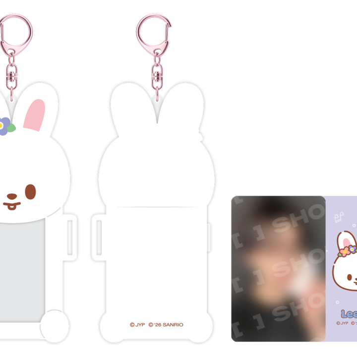 Stray Kids SKZOO x Sanrio Connecting Photocard Holder Leebit official front back and included photocard view