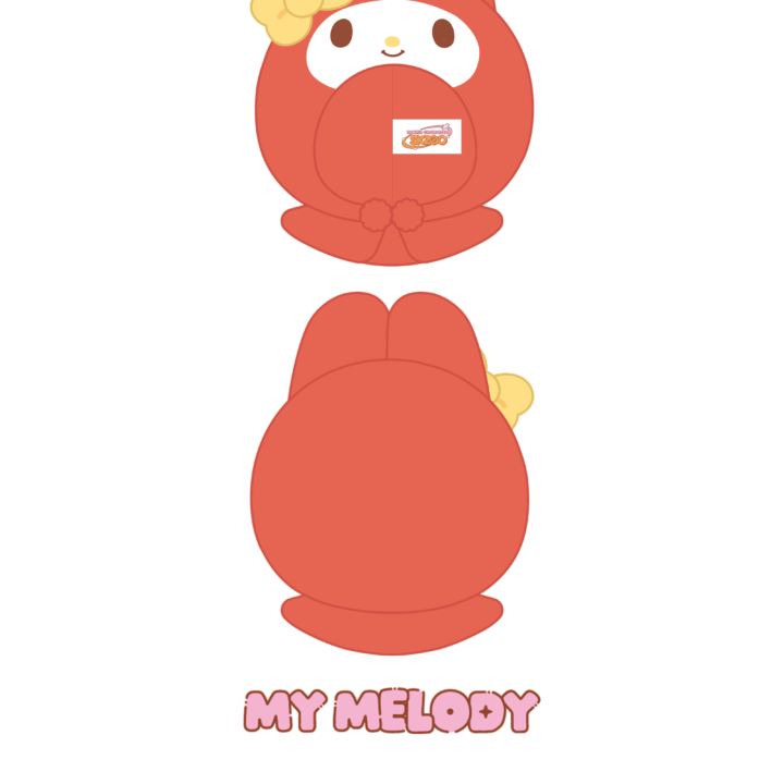 Stray Kids SKZOO x Sanrio 10cm plush outfit My Melody official front and back product view