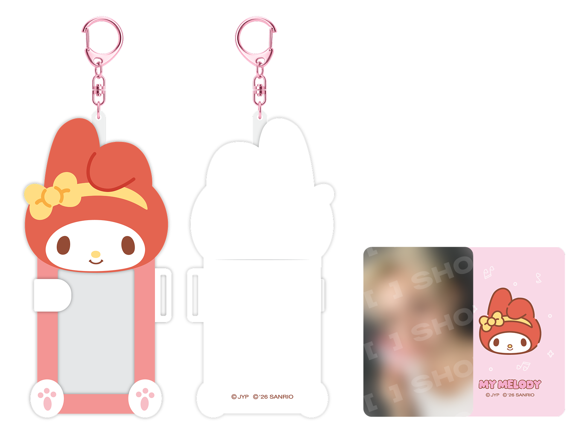 Stray Kids SKZOO x Sanrio Connecting Photocard Holder My Melody official front back and included photocard view