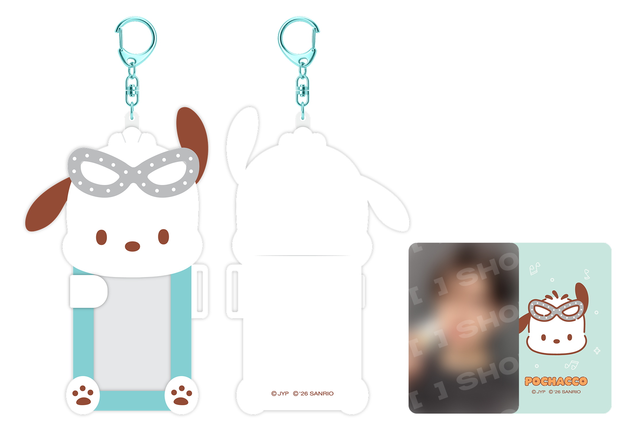 Stray Kids SKZOO x Sanrio Connecting Photocard Holder Pochacco official front back and included photocard view