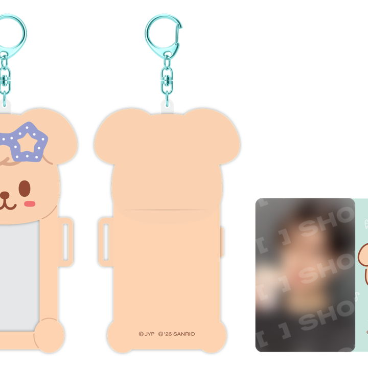 Stray Kids SKZOO x Sanrio Connecting Photocard Holder PuppyM official front back and included photocard view