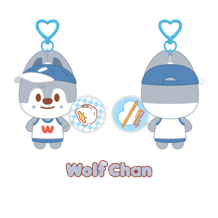 Stray Kids SKZOO x Sanrio 10cm Plush Mini Picket Wolf Chan official front and back product view