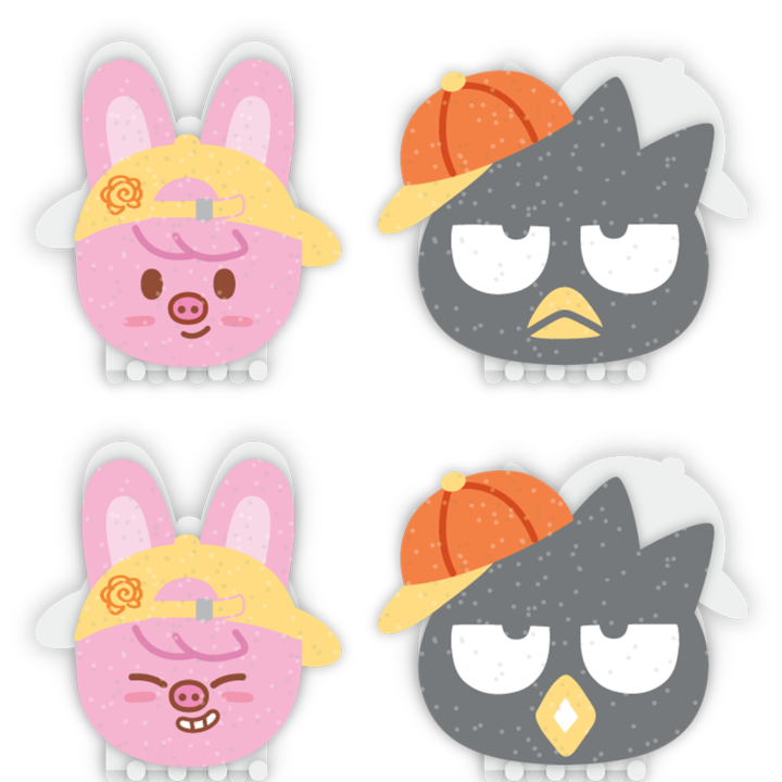 Stray Kids SKZOO x Sanrio Hair Pin Bad Badtz-Maru and Dwaekki official paired character product views