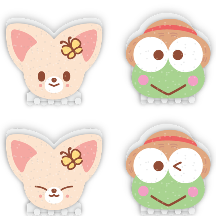 Stray Kids SKZOO x Sanrio Hair Pin Kerokerokeroppi and FoxI.Ny official paired character product views