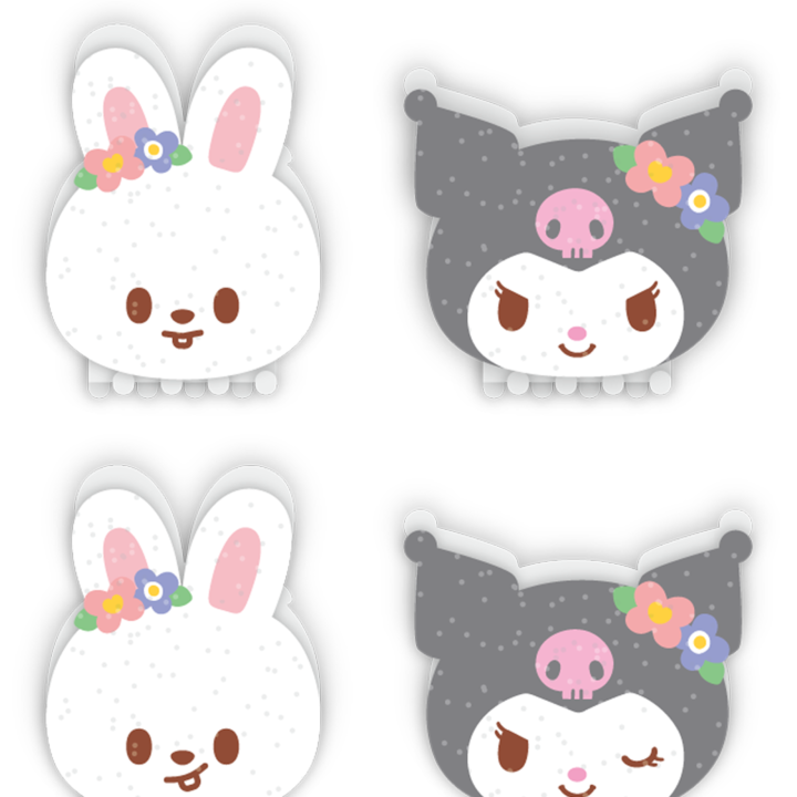 Stray Kids SKZOO x Sanrio Hair Pin Kuromi and Leebit official paired character product views