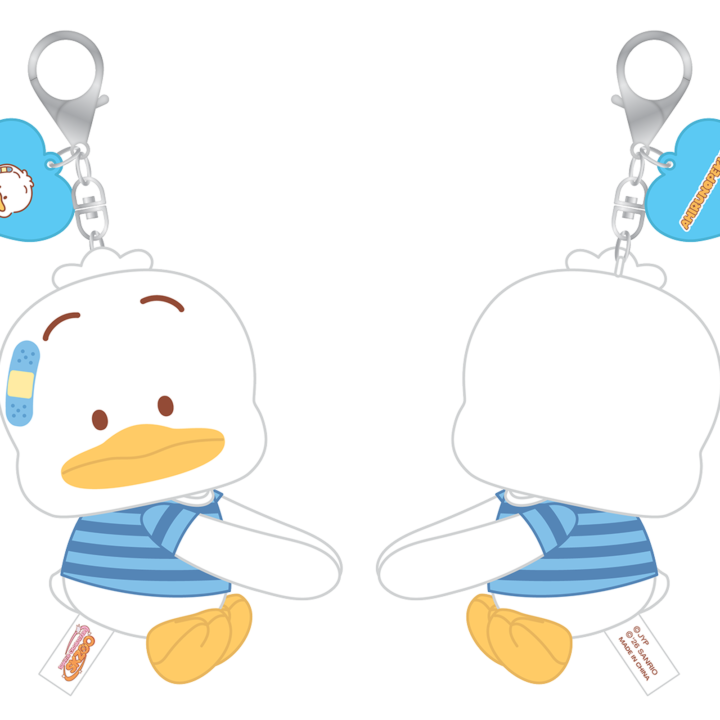 Stray Kids SKZOO x Sanrio Hug Plush Keyring Ahiru no Pekkle official front and back product views