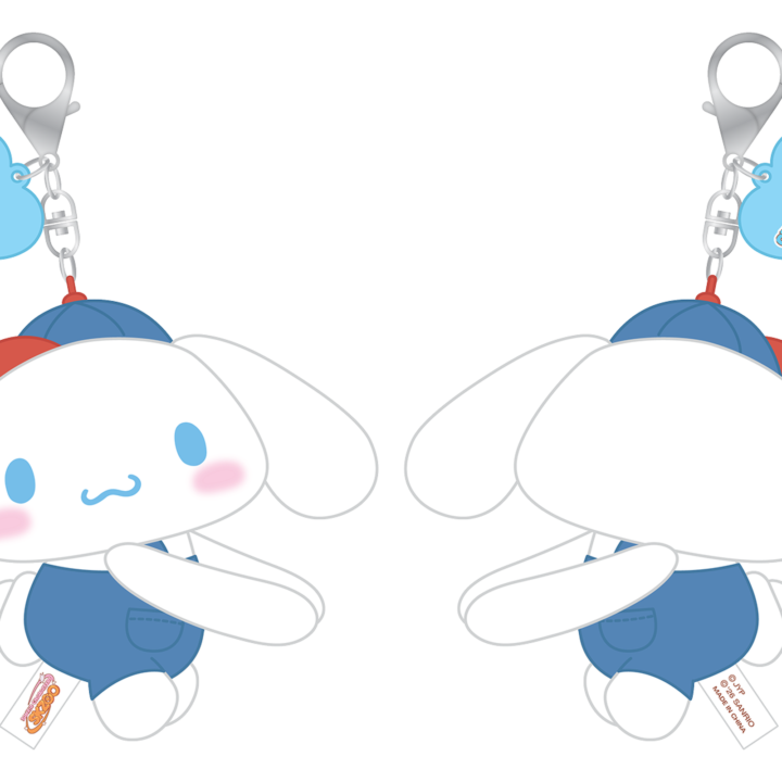 Stray Kids SKZOO x Sanrio Hug Plush Keyring Cinnamoroll official front and back product views