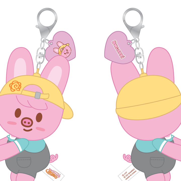 Stray Kids SKZOO x Sanrio Hug Plush Keyring Dwaekki official front and back product views